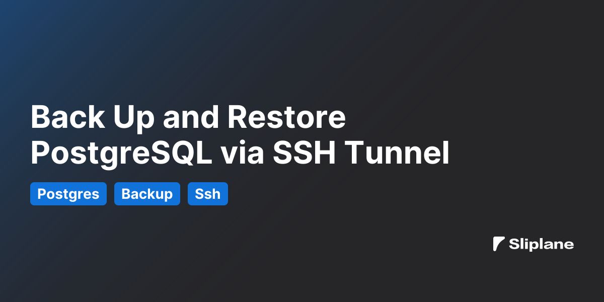 PostgreSQL-Datenbanken über SSH-Tunnel sichern und wiederherstellen